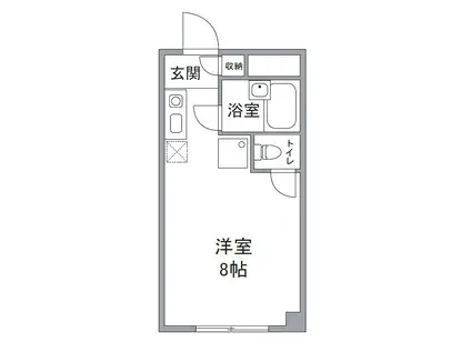 シャトー石井(ワンルーム/2階)の間取り写真