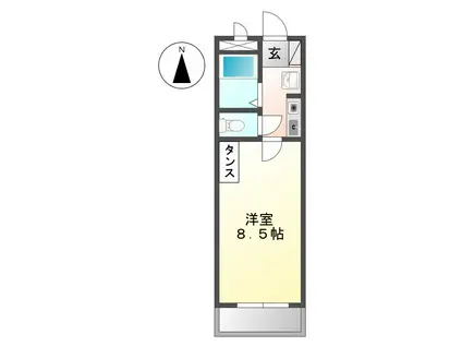 ブロードヒル II(1K/1階)の間取り写真