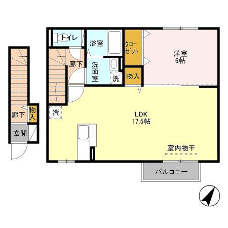 クリプトン A202(1LDK/2階)の間取り写真