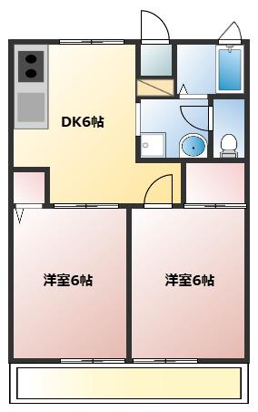 ヴェルデ光が丘(2DK/2階)の間取り写真