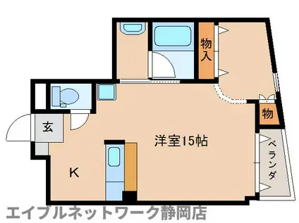 静岡鉄道静岡清水線 新静岡駅 徒歩3分 8階建 築20年(ワンルーム/6階)の間取り写真