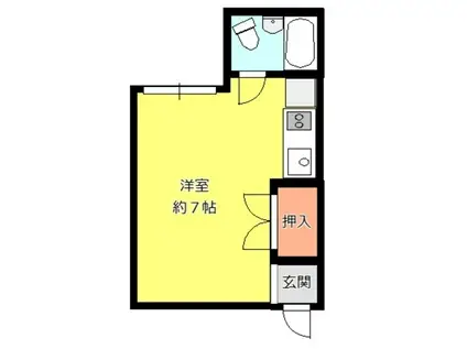 レジデンスおおくぼ(ワンルーム/2階)の間取り写真