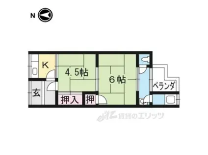 松園荘(2K/2階)の間取り写真