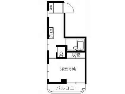 シーガル北町(1K/2階)の間取り写真