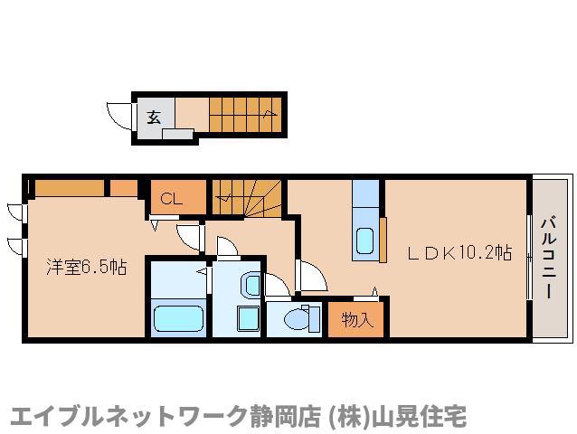 ラ・ルーチェ(1LDK/2階)の間取り写真