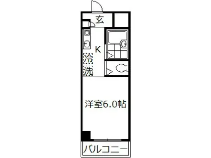 あかるハイム17(ワンルーム/1階)の間取り写真
