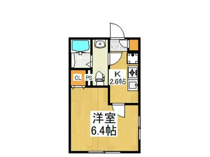 秋津町2丁目アパート(1K/3階)の間取り写真