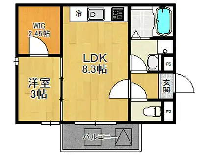 SBS尼崎今福(1LDK/2階)の間取り写真
