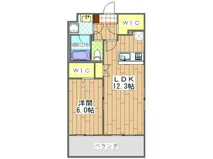 ライブリー汐見丘(1LDK/3階)の間取り写真