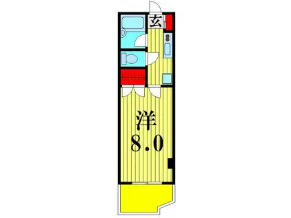 ユニティ西竹の塚(1K/4階)の間取り写真
