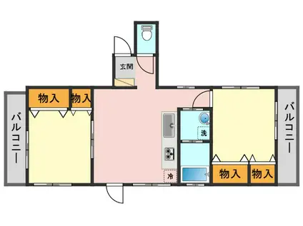 メゾンKURA(2LDK/2階)の間取り写真