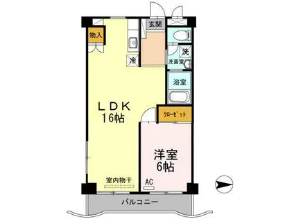 ローゼ宮尾(1LDK/4階)の間取り写真