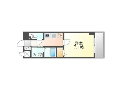 マンション嘉利吉 II(1K/4階)の間取り写真