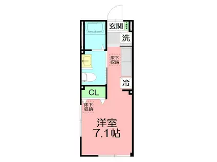 コントレイル湘南(1K/1階)の間取り写真