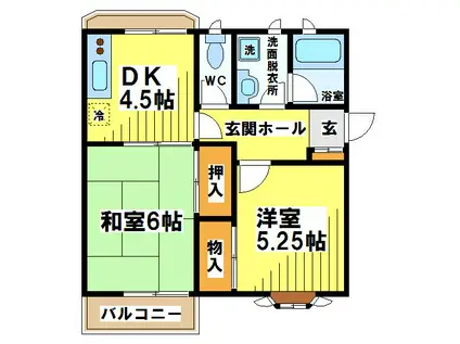 光和メゾン(2DK/1階)の間取り写真