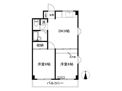 日吉パフィオマンション(2DK/2階)の間取り写真