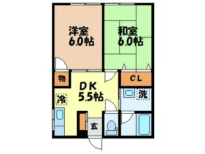 メゾン・ド・みなみ(2K/2階)の間取り写真