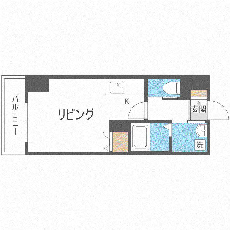 アルファスクエア北15条(1K/14階)の間取り写真
