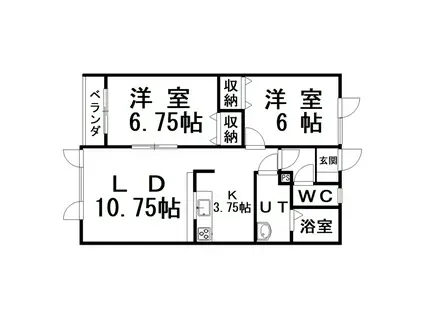 サンシャインKOWA(2LDK/1階)の間取り写真