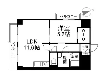 CORT UESHO(1LDK/8階)の間取り写真