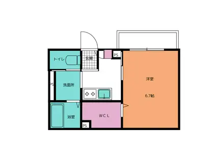 アール柚木(1K/1階)の間取り写真