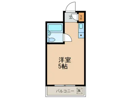 田園調布リバーサイドハイツ(ワンルーム/4階)の間取り写真