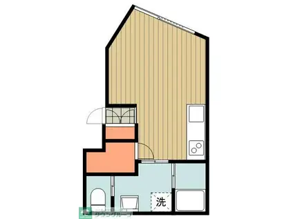 LIBRES武蔵関(ワンルーム/1階)の間取り写真