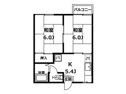 COSMOS N&T I C棟(2K/2階)の間取り写真
