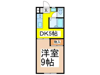 ルミネK(1DK/1階)の間取り写真