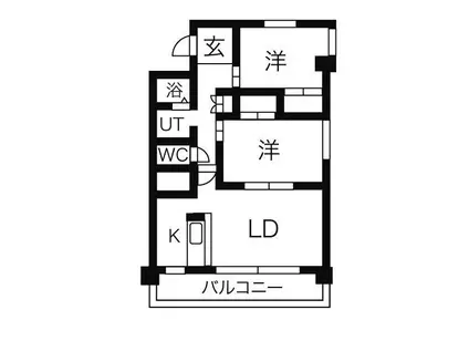 ロゼ・ロワール(2LDK/4階)の間取り写真