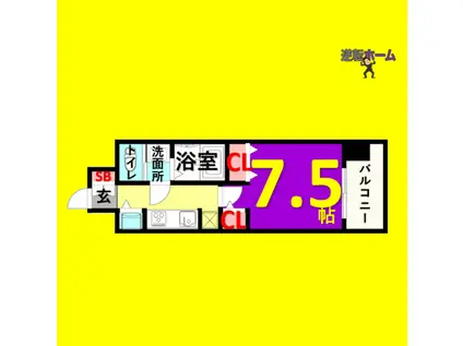 LA DOUCEUR黒川II(1K/12階)の間取り写真