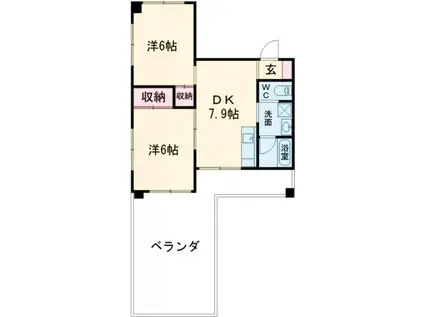 第二伊藤ビル(2DK/3階)の間取り写真