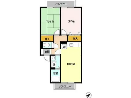 メゾンアルカディア(3DK/2階)の間取り写真