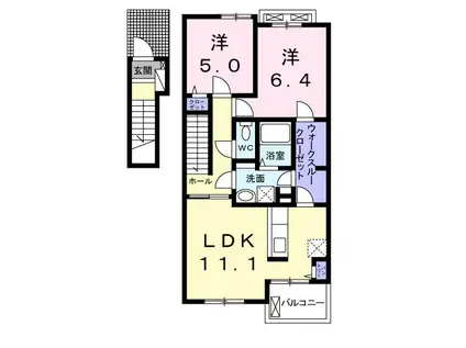メゾンドフォレ(2LDK/2階)の間取り写真