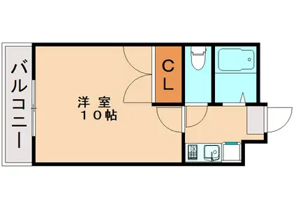 パークサイド本城(1K/1階)の間取り写真