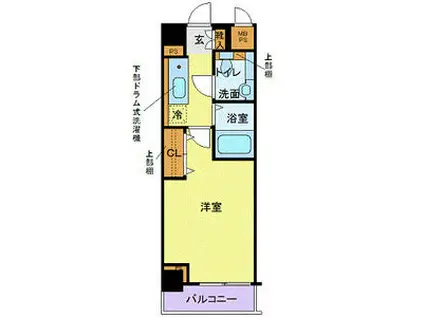 メゾン・ド・ヴィレ恵比寿(1K/6階)の間取り写真