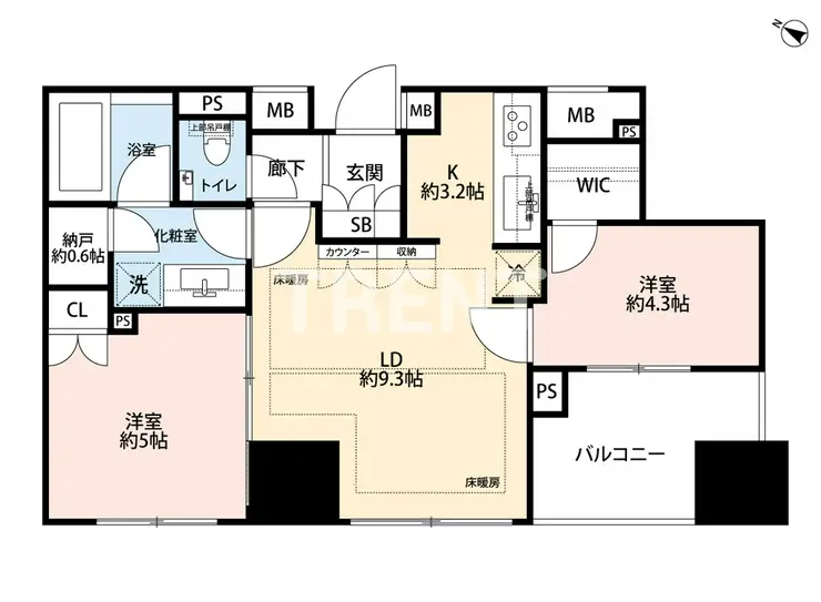 プラウド市谷柳町 7階階 間取り