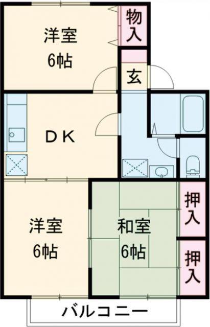 クレールシティB(3DK/1階)の間取り写真