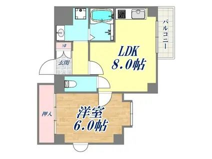 八幡西島田ハイツ(1LDK/3階)の間取り写真