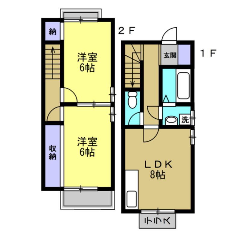 エトワールあすかA(2DK/1階)の間取り写真