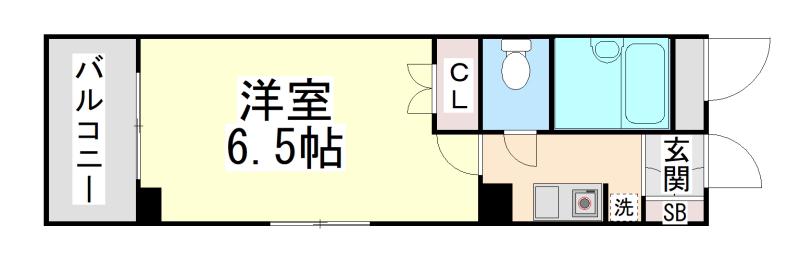 王子パークルームII(1K/4階)の間取り写真