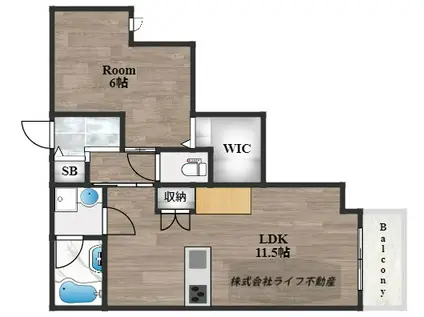 LE COFFRET KOSAKA(1LDK/1階)の間取り写真