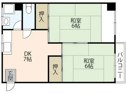 上竹ビル(2DK/4階)の間取り写真