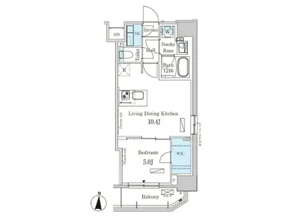 パークアクシス錦糸町ウエスト(1LDK/4階)の間取り写真