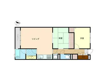 朝日フレール湯河原白沼田(2LDK/1階)の間取り写真