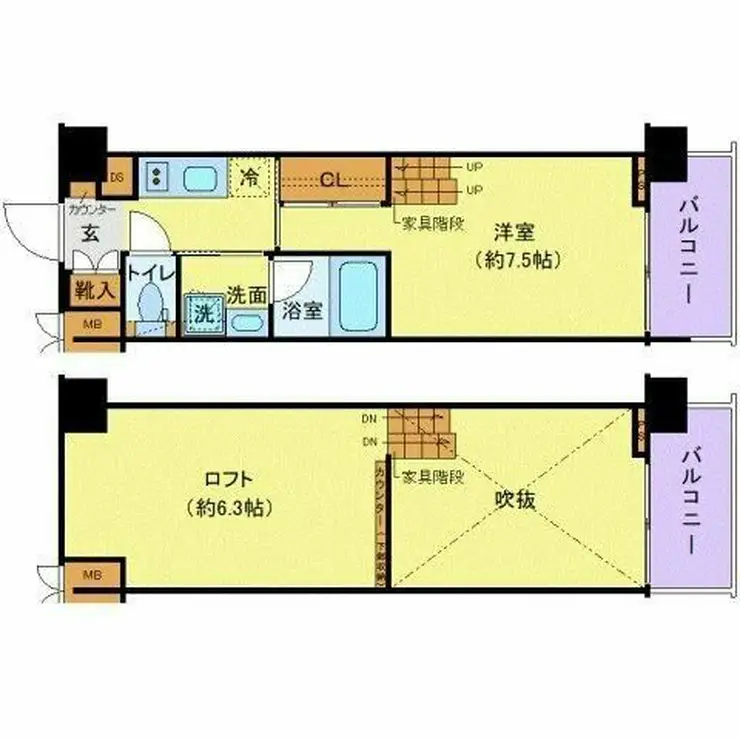 ZOOM芝浦 8階階 間取り