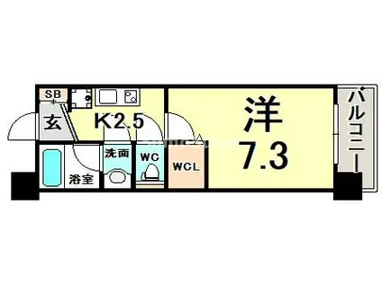 アーバングリーン神戸元町(1K/8階)の間取り写真