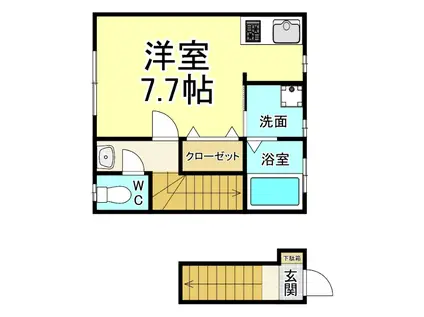 サムゴールド(ワンルーム/2階)の間取り写真