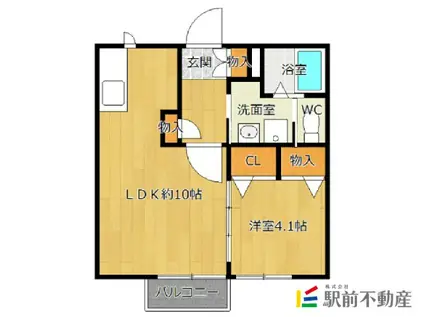 アベニュー大財(1LDK/1階)の間取り写真