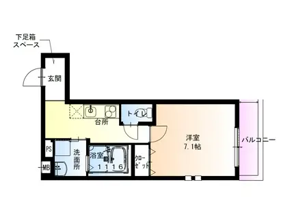 フジパレス弥刀駅北I番館(1K/1階)の間取り写真